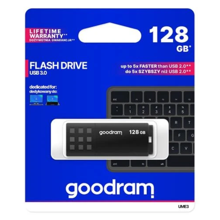 USB-флешка Goodram UME3 на 128 ГБ з інтерфейсом USB 3.2 Gen 1