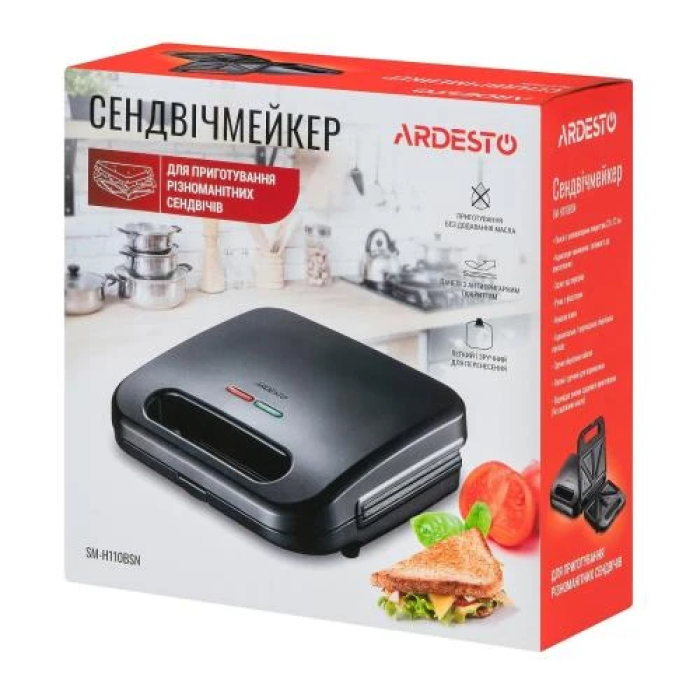 Бутербродниця Ardesto SM-H110BSN для 4 трикутних сендвічів