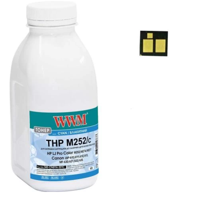Тонер WWM CF401A Cyan із чипом, 45 г