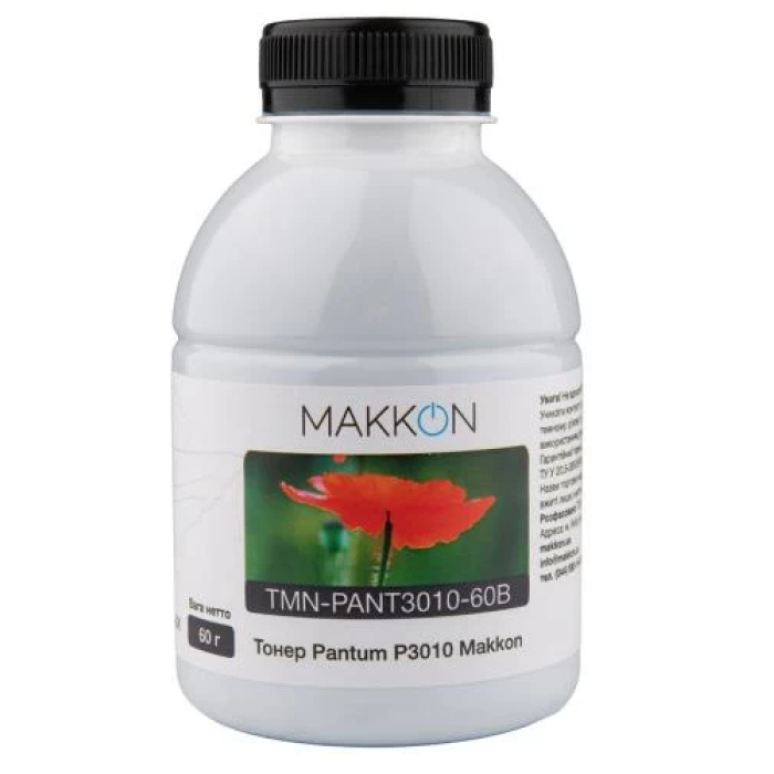 Чорний тонер-порошок Makkon 60 г для Pantum P3010/P3300
