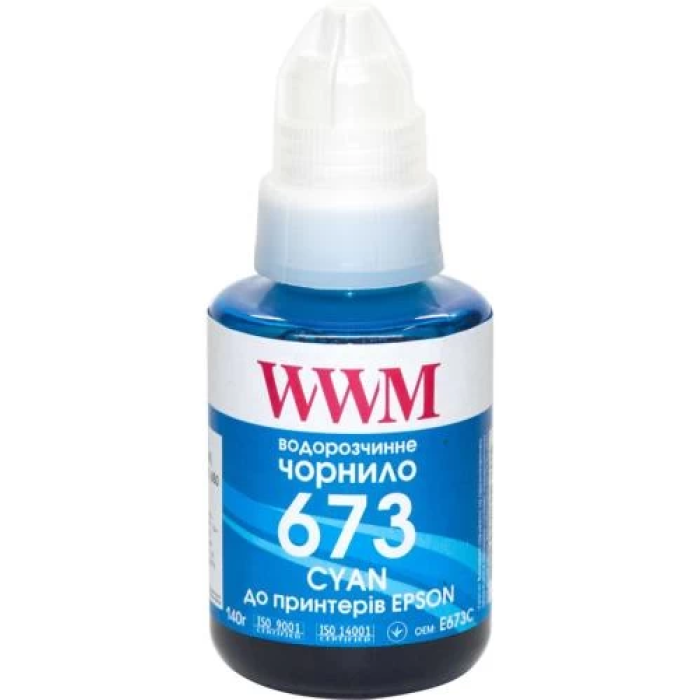 Водорозчинне чорнило WWM Cyan для Epson, 140 мл
