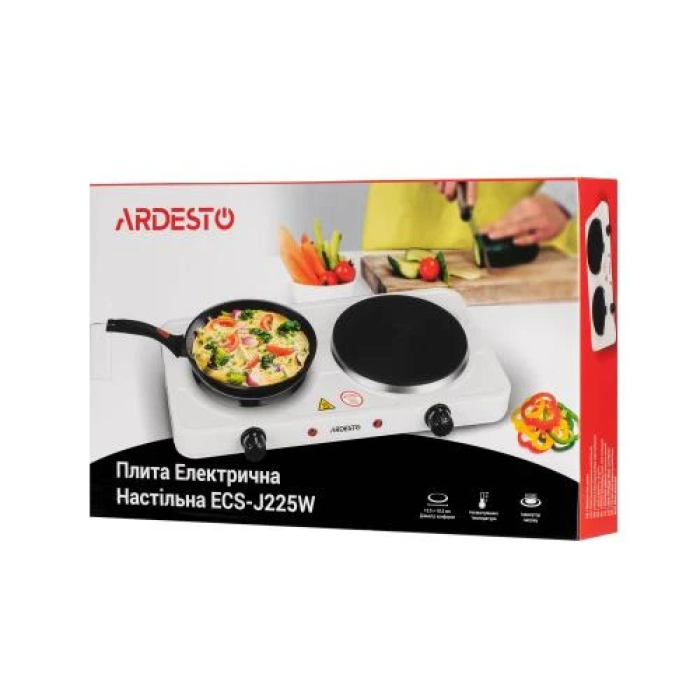 Електрична настільна плита Ardesto ECS-J225W на 2 конфорки