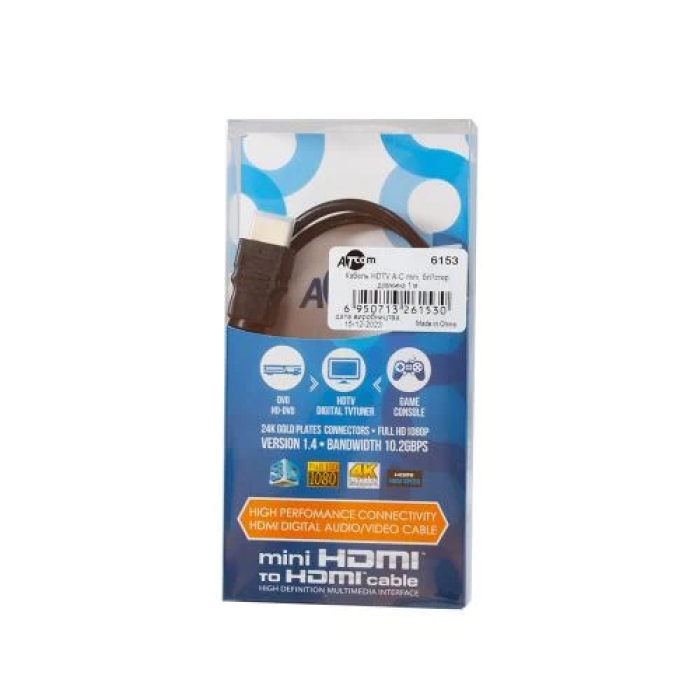 Кабель Atcom HDMI — mini HDMI V1.4, 1 м, чорний