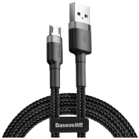Кабель USB — microUSB (шнур USB) Baseus Cafule 1 м, 2,4 А, чорний