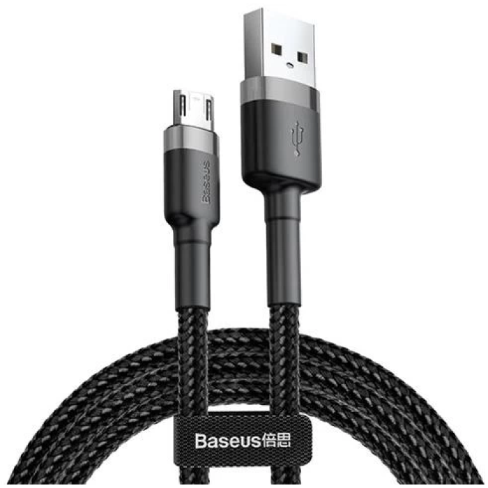 USB–microUSB кабель Baseus Cafule 1 м, 2,4 А, чорний