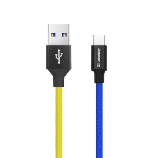 Кабель USB Type-C (кабель USB A — Type-C) ColorWay CW-CBUC052-BLY 1 м, Blue/Yellow