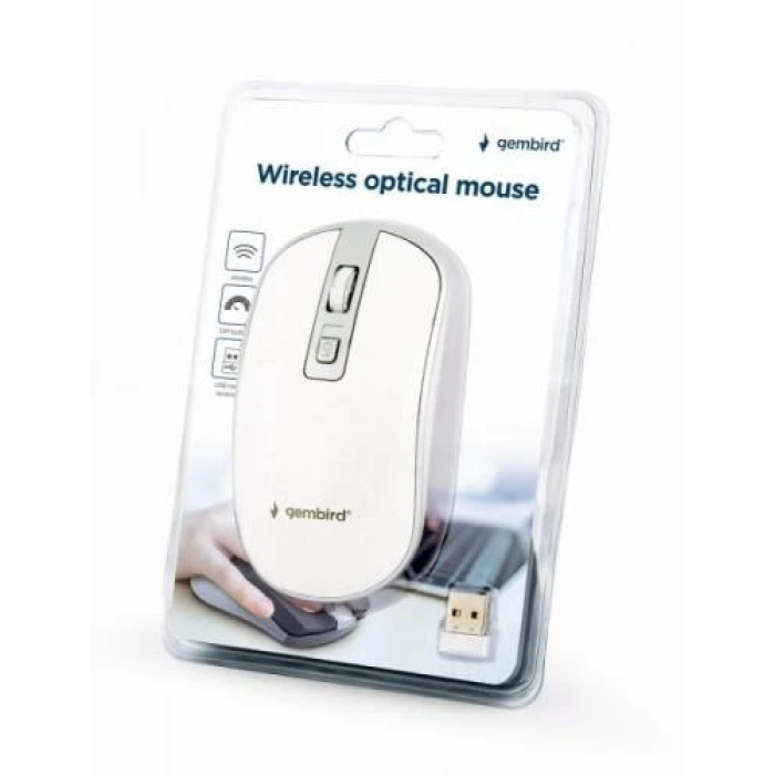 Бездротова оптична миша Gembird MUSW-4B-06-WS White/Grey
