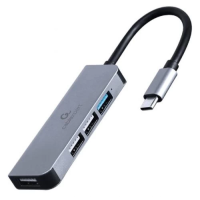 USB-хаб (концентратор USB) Cablexpert UHB-CM-U3P1U2P3-01 4 порти, сірий