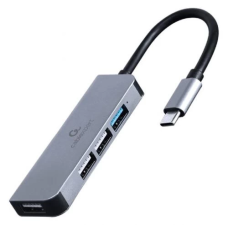 USB-хаб (концентратор USB) Cablexpert UHB-CM-U3P1U2P3-01 4 порти, сірий
