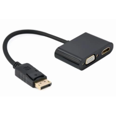 Перехідник DisplayPort на HDMI/VGA (адаптер) Cablexpert Black 10 см