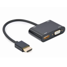 Перехідник HDMI–VGA (конвертер) Cablexpert 15 см, чорний