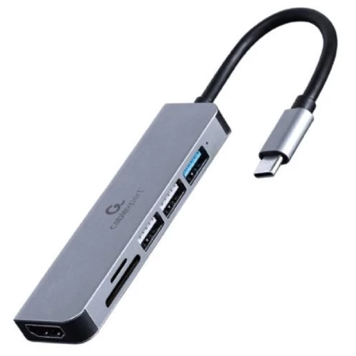 USB-хаб Cablexpert 6-in-1 з HDMI 4K і картридером
