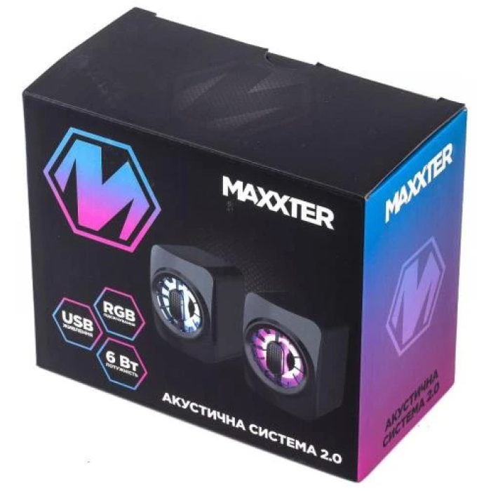 Компактні колонки Maxxter CSP-U005RGB з RGB-підсвічуванням