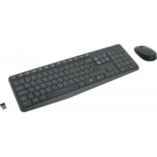 Комплект клавіатура та миша (бездротовий комплект) Logitech MK235 Grey, вологозахисна клавіатура