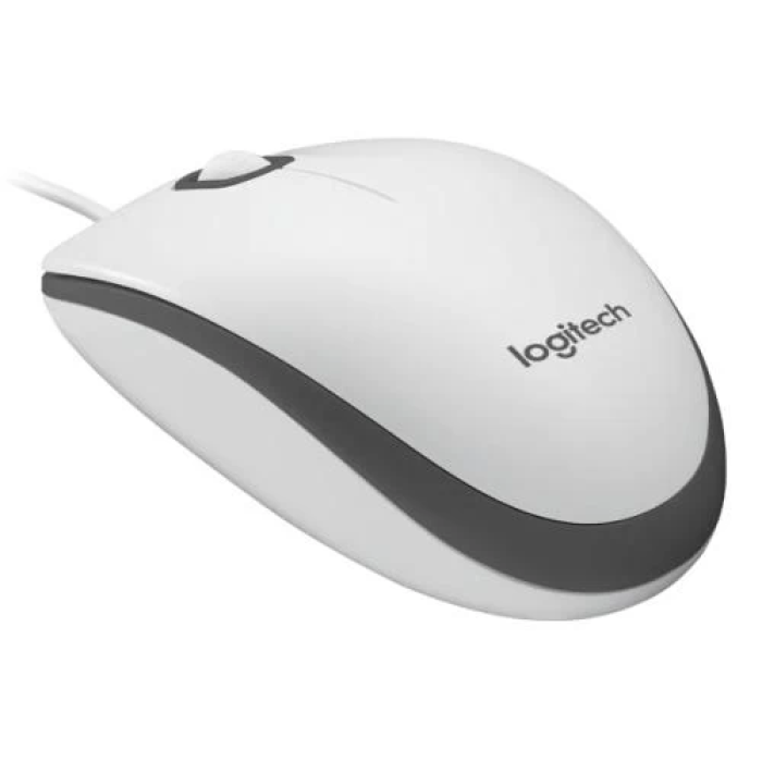 Біла дротова оптична миша Logitech M100