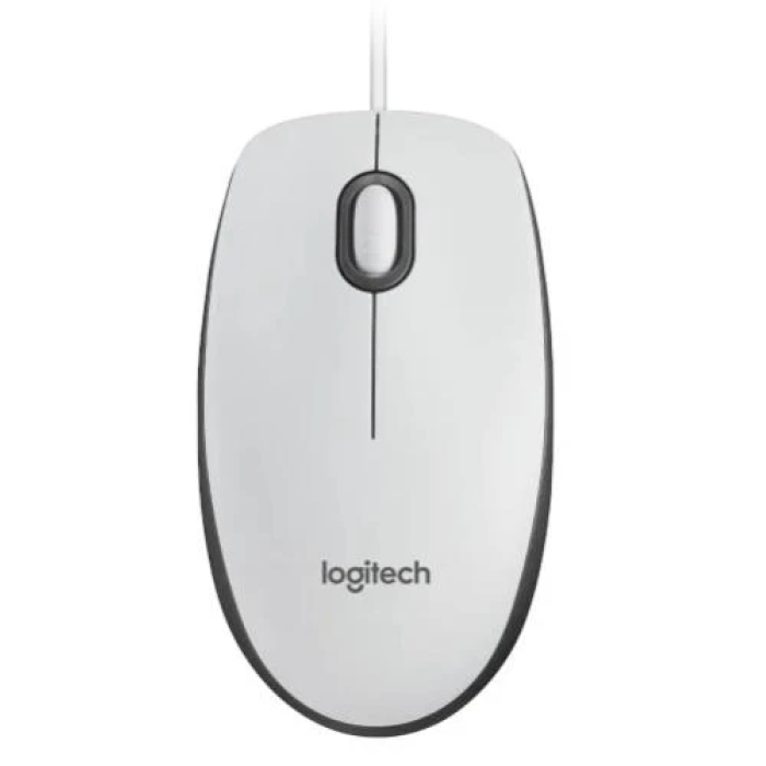 Біла дротова оптична миша Logitech M100