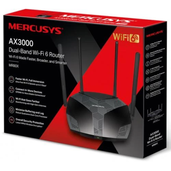 Mercusys MR80X — роутер Wi‑Fi 6 зі швидкістю 2976 Мбіт/с