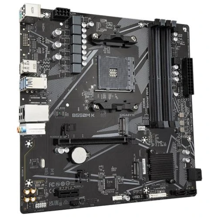 Материнська плата Gigabyte B550M K формату Micro ATX для пам’яті DDR4