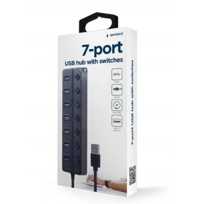USB-хаб Gembird UHB-U3P1U2P6P-01 із 7 портами