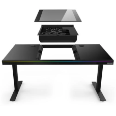 Комп’ютерний стіл (стіл-корпус) ALmordor E140G Black з RGB-підсвічуванням