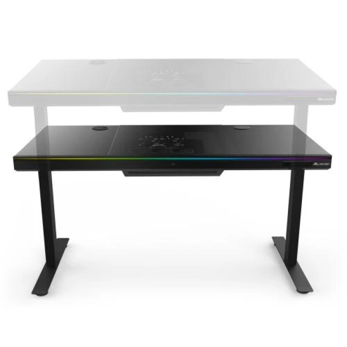 Комп’ютерний стіл-корпус ALmordor E140G Black з RGB-підсвічуванням