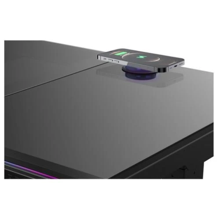 Комп’ютерний стіл-корпус ALmordor E140G Black з RGB-підсвічуванням