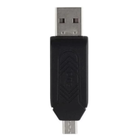 Кардридер для карт пам’яті (зчитувач карт) STLab U-375 microUSB / USB 2.0 чорний