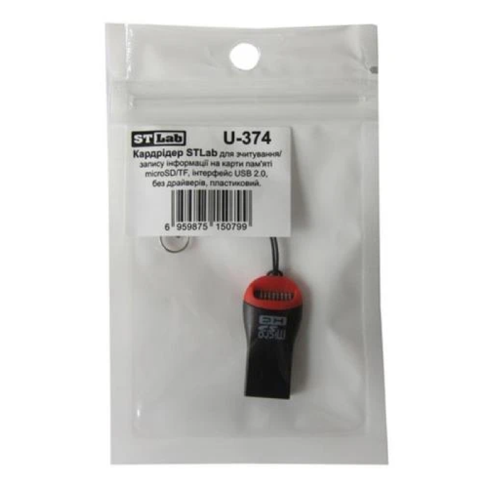 Зовнішній кардридер STLab U-374 для microSD з USB 2.0