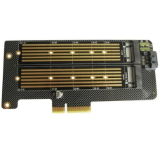 Плата-адаптер для SSD (адаптер M.2) Dynamode PCI-EX4-2XM.2 M&B-KEY PCIe 3.0 x4, 2 роз’єми M.2