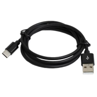 Кабель USB Type-C (шнур USB-C) Patron PN-USB-TYPEC-1-B 1 м, 2.4A, чорний