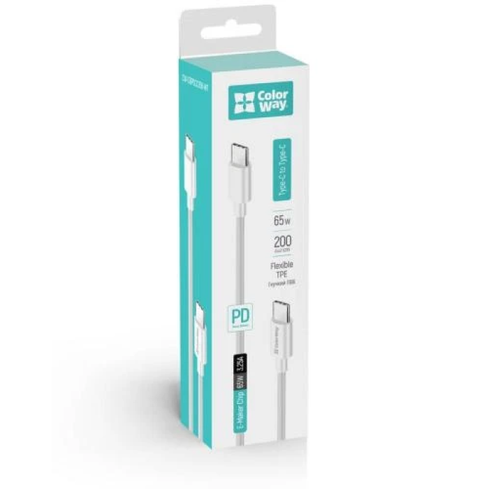 Кабель USB Type-C—Type-C ColorWay 2 м для синхронізації та живлення