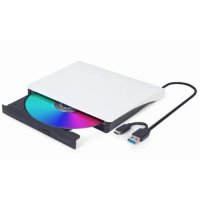 Зовнішній DVD-привід (оптичний дисковод) Gembird DVD-USB-03-BW USB 3.1 / Type-C, білий