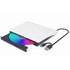 Зовнішній DVD-привід (оптичний дисковод) Gembird DVD-USB-03-BW USB 3.1 / Type-C, білий