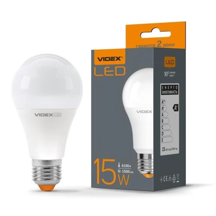 LED-лампа Videx A65e E27 15 Вт із нейтральним світлом