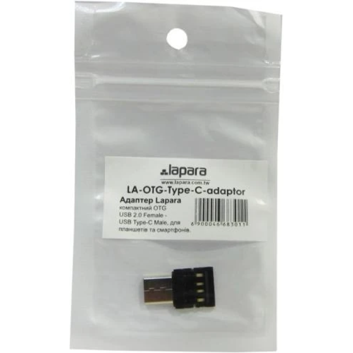 OTG-перехідник USB Type-C — USB 2.0 Lapara, чорний