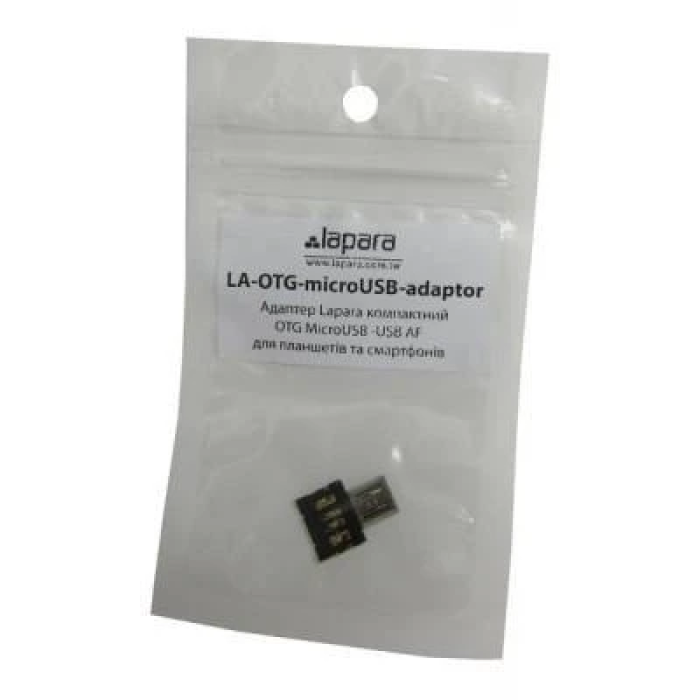 OTG-перехідник USB 2.0 Lapara для microUSB, чорний
