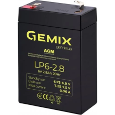 Акумулятор для ДБЖ (акумуляторна батарея) Gemix LP6-2.8 6 В, 2,8 А·год