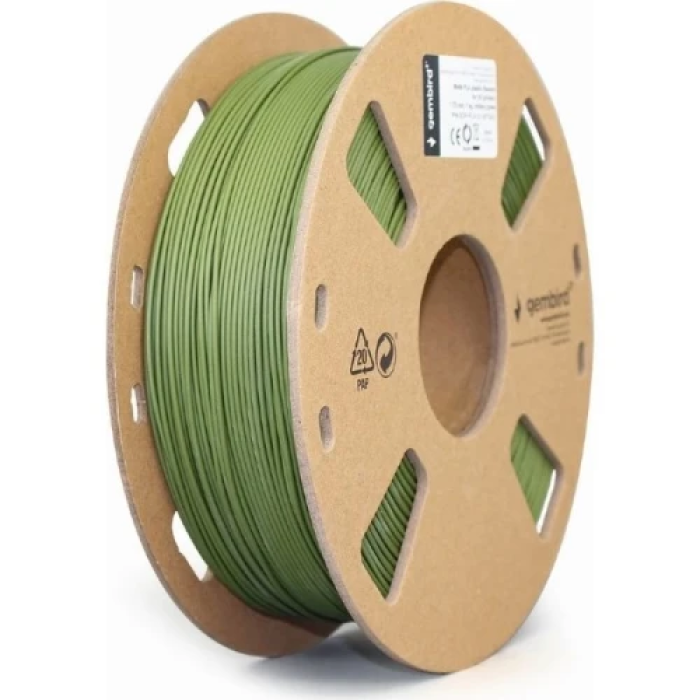 Філамент Gembird PLA Matte Green для 3D друку, 1,75 мм, 1 кг