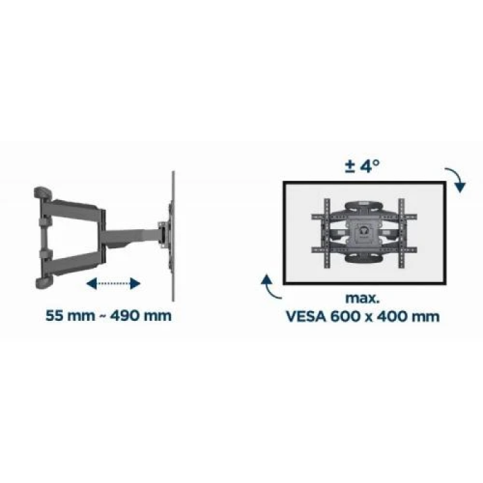 Настінний кронштейн Gembird WM-75ST-02 для телевізорів 32–75″