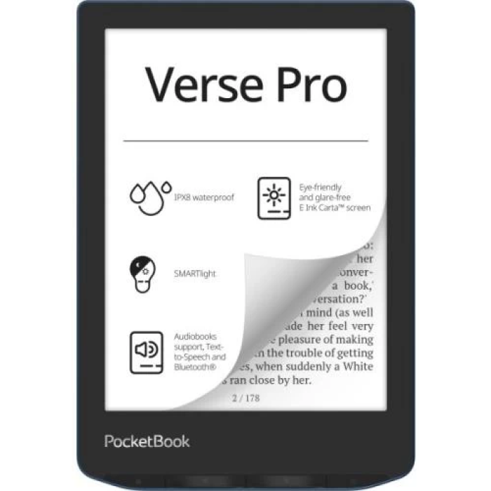 Електронна книга PocketBook Verse Pro 6″ Azure із пам’яттю 16 ГБ