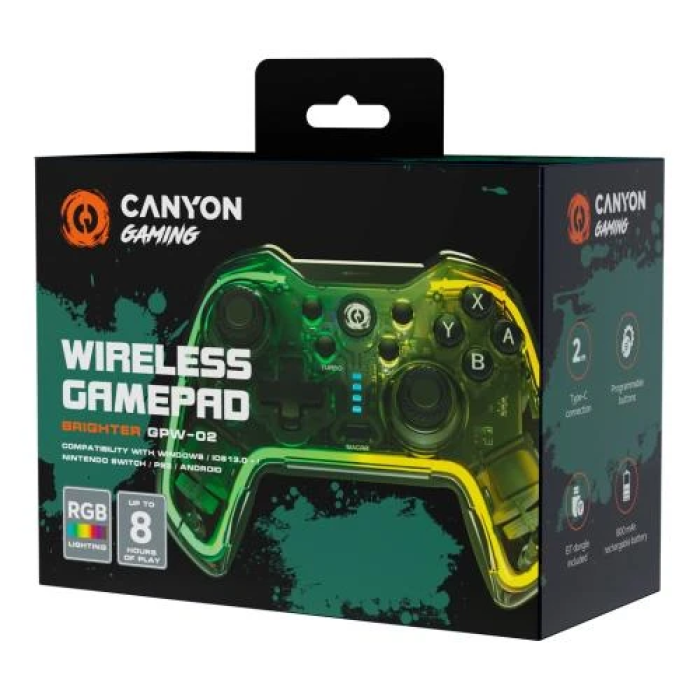 Бездротовий геймпад Canyon GPW-02 Brighter Green / Yellow