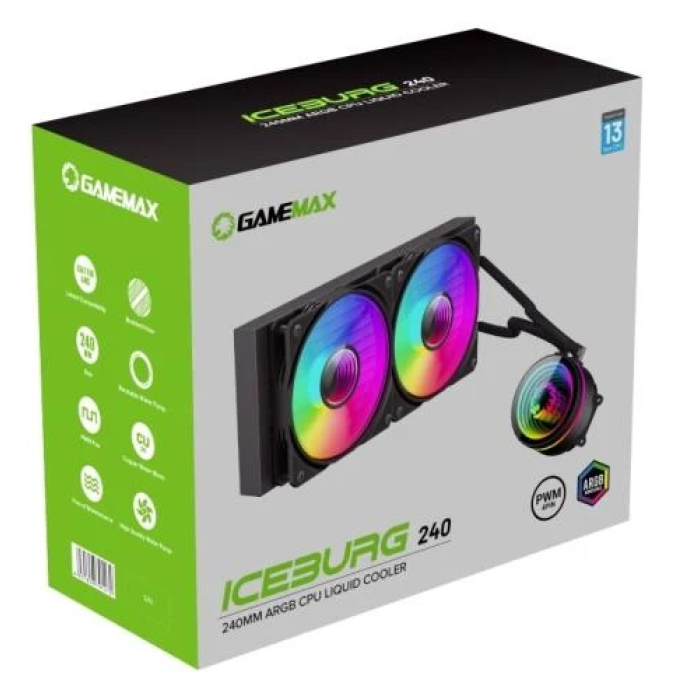Водяне охолодження GameMax IceBurg 240 Infinity, чорне