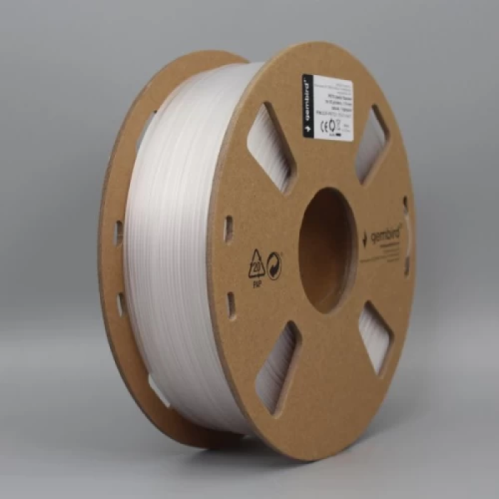 Філамент Gembird PETG Natural для 3D-друку, 1.75 мм, 1 кг