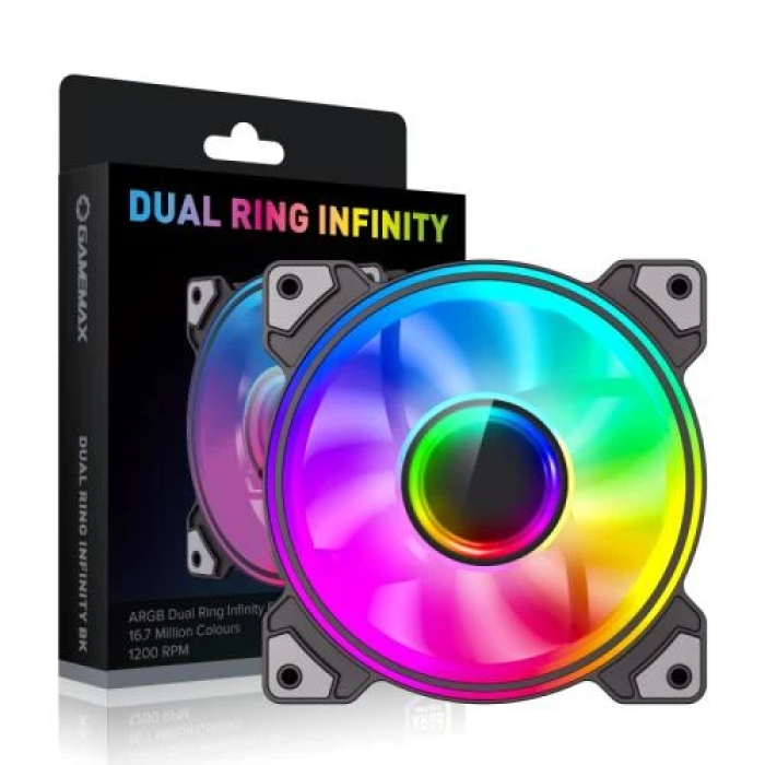 Корпусний вентилятор GameMax Dual Ring Infinity ARGB 120 мм