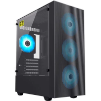 Корпус GameMax Edge, Black, без БЖ, Mini Tower, Micro ATX / Mini ITX, 1xUSB 3.0, 2xUSB 2.0, 1x120 мм LED ARGB, 380x200х450 мм