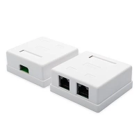 Розетка RJ45 (мережева) Atcom 15254 2-портова біла Cat5E