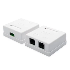 Розетка RJ45 (мережева) Atcom 15254 2-портова біла Cat5E