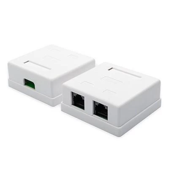Двопортова мережева розетка RJ45 Atcom Cat5E