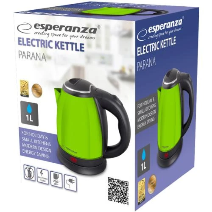 Електрочайник Esperanza Parana Green на 1 л