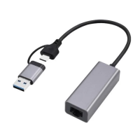 Мережевий адаптер (USB-Ethernet адаптер) Cablexpert A-USB3AC-LAN-01 10/1000 Мбіт/с, сірий